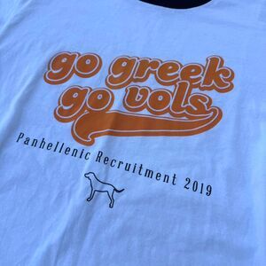 Vintage style Go Greek Go Vols Tee | UT Panhellenic 2019